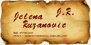 Jelena Ružanović vizit kartica